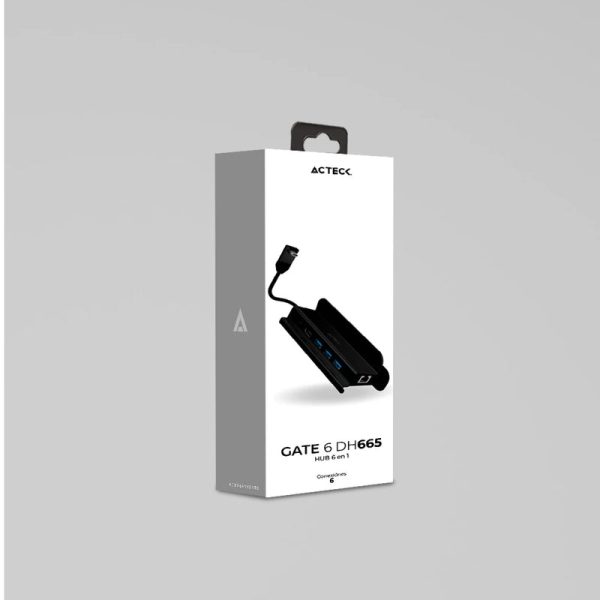 Acteck Gate 6 DH665 USB 3.2 Gen 1 (3.1 Gen 1) Type-C 10200 Mbit/s Negro - Imagen 4