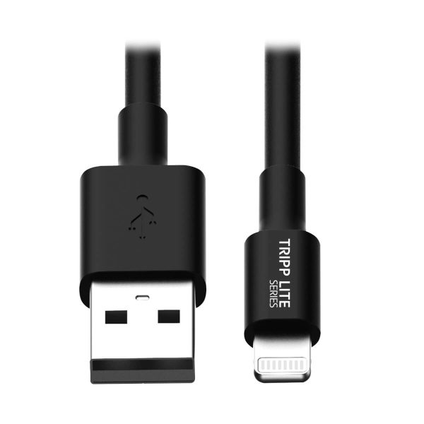 Tripp Lite M100-006-BK Cable de Sincronización y Carga USB A a Lightning, Certificado MFi - Negro, M/M, USB 2.0, 1.83 m [6 pies]