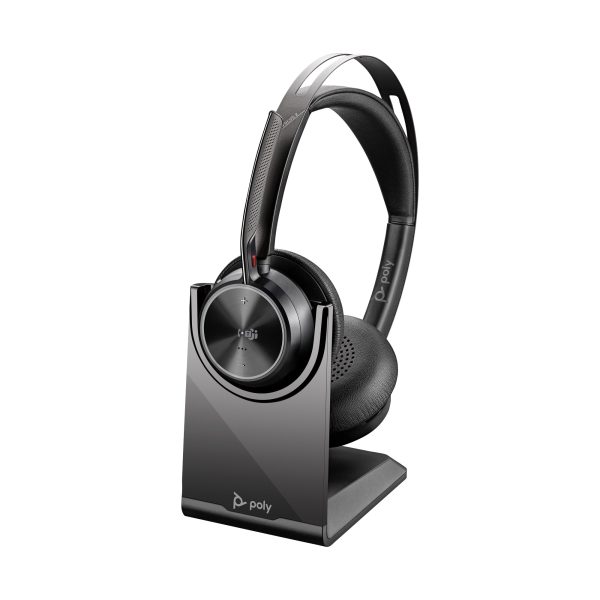 Poly Auriculares Voyager Focus 2 USB-C-C con certificación Microsoft Teams + adaptador USB-C/A + base de carga - Imagen 2