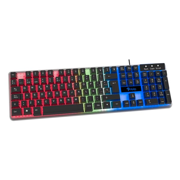 Stylos STTEALLED1T teclado Juego USB Español Transparente - Imagen 2