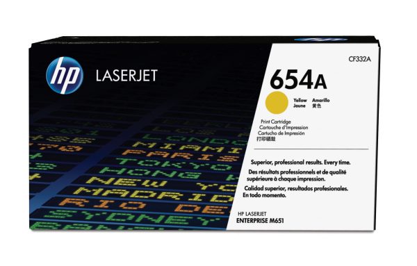 HP Cartucho de tóner original 654A LaserJet amarillo
