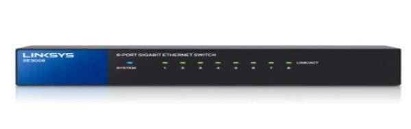 Linksys SE3008 dispositivo de redes No administrado Gigabit Ethernet (10/100/1000) Negro - Imagen 3