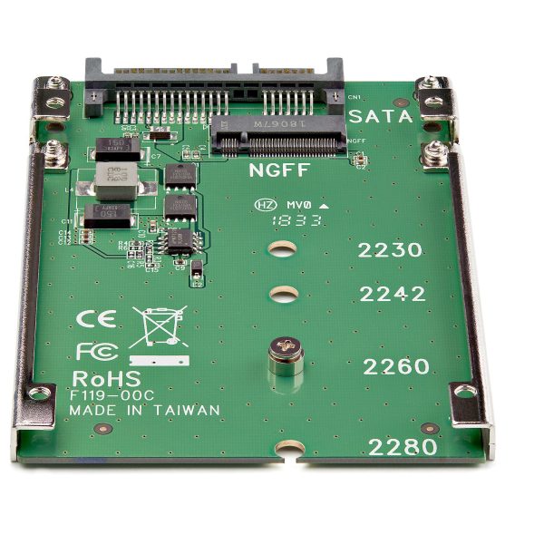 StarTech.com Adaptador de SSD SATA M.2 a SATA de 2.5" - Convertidor de M.2 NGFF a SATA - de 7mm - Bracket de Marco Abierto - Adaptador para Disco Duro M.2 - No es Compatible con NVMe - Imagen 2