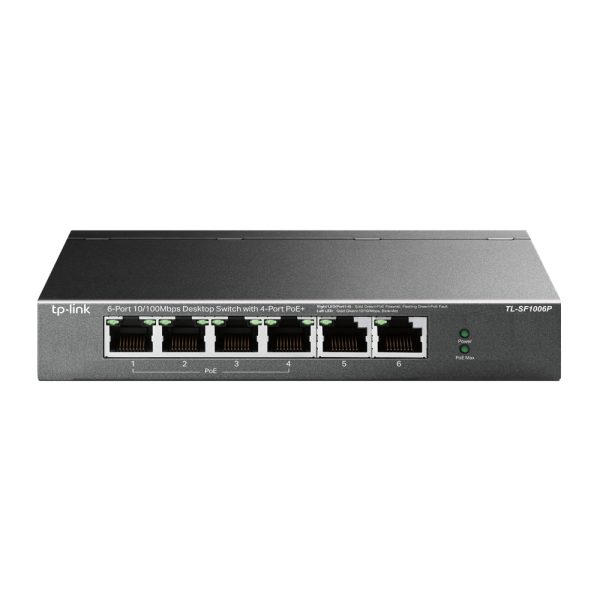 TP-Link TL-SF1006P dispositivo de redes No administrado Fast Ethernet (10/100) Energía sobre Ethernet (PoE) Negro