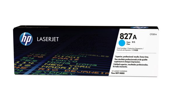 HP Cartucho de tóner original LaserJet 827A cian