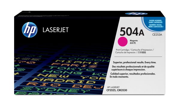 HP Cartucho original de tóner magenta 504A LaserJet