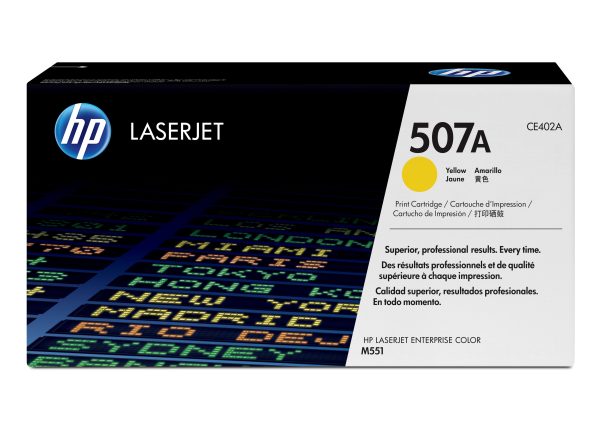 HP Cartucho original de tóner amarillo 507A LaserJet