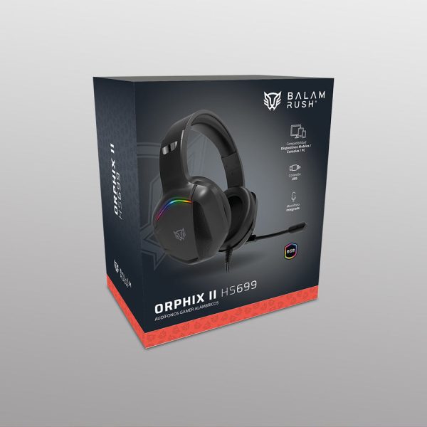 Balam Rush BR-941181 audífono y auriculare Auriculares Alámbrico Diadema Juego Negro - Imagen 3