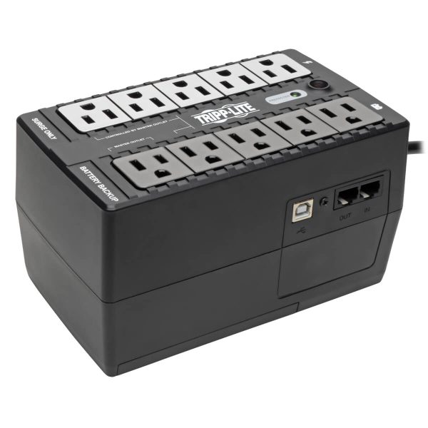 Tripp Lite ECO550UPS UPS No Break Standby de 550VA 300W - 10 Tomacorrientes NEMA 5-15R, 120V, 50/60 Hz, clavija 5-15P, ENERGY STAR, Instalación en Pared o Escritorio
