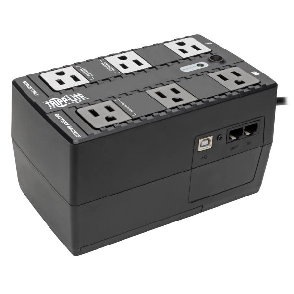 Tripp Lite ECO350UPS UPS No Break Standby de 350VA 210W - 6 Tomacorrientes NEMA 5-15R, 120V, 50 Hz /60 Hz, Clavija 5-15P, ENERGY STAR, Instalación en Pared o Escritorio