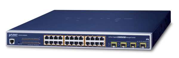 PLANET WGSW-24040HP4 dispositivo de redes Gestionado L2/L4 Gigabit Ethernet (10/100/1000) Energía sobre Ethernet (PoE) Azul