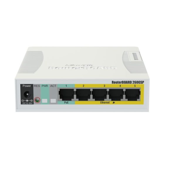 Mikrotik RB260GSP dispositivo de redes Gestionado Gigabit Ethernet (10/100/1000) Energía sobre Ethernet (PoE) Blanco - Imagen 3