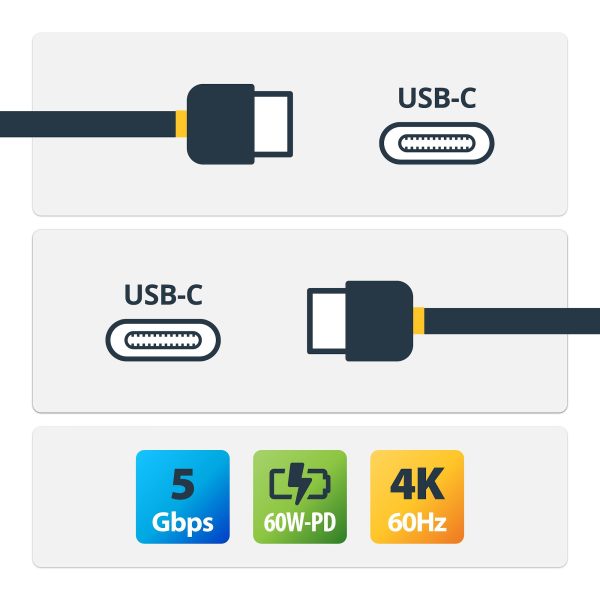 StarTech.com Cable de 1m USB-C a USB Type C de Carga - Cable USB Tipo C USBC USB 3.0 de 5Gbps - Imagen 2