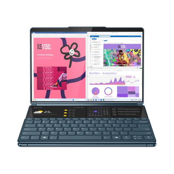 Lenovo Yoga Book 9 Intel Core Ultra 7 155U Híbrido (2-en-1) 33.8 cm (13.3") Pantalla táctil 2.8K 16 GB LPDDR5x-SDRAM 1 TB SSD Wi-Fi 6E (802.11ax) Windows 11 Home Verde azulado - Imagen 2