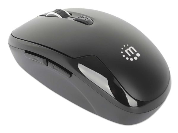 Manhattan Nanorreceptor USB-A, seis botones con rueda de desplazamiento, 800/1200/1600 ppp, contorno agradable para la muñeca, negro - Imagen 3