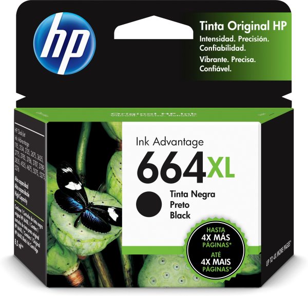 HP Cartucho original de tinta negra de alto rendimiento 664XL Advantage