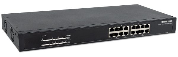 Intellinet 560993 dispositivo de redes No administrado L2 Gigabit Ethernet (10/100/1000) Energía sobre Ethernet (PoE) 1U Negro - Imagen 2
