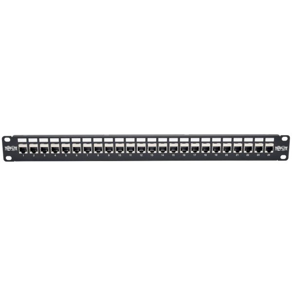 Tripp Lite N254-024-SH-6A Panel de Conexiones de Alimentación Cat6a, Ethernet RJ45, Blindado STP de 24 Puertos para Instalación en 1U de Rack - Imagen 3