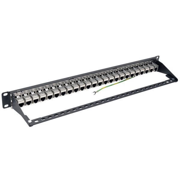 Tripp Lite N254-024-SH-6A Panel de Conexiones de Alimentación Cat6a, Ethernet RJ45, Blindado STP de 24 Puertos para Instalación en 1U de Rack - Imagen 4