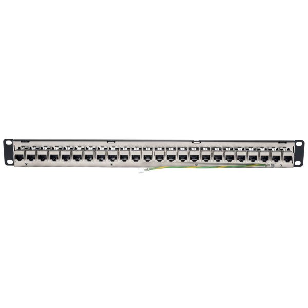Tripp Lite N254-024-SH-6A Panel de Conexiones de Alimentación Cat6a, Ethernet RJ45, Blindado STP de 24 Puertos para Instalación en 1U de Rack - Imagen 2
