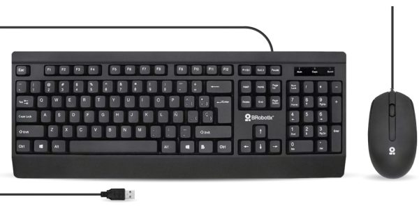 BRobotix 6007198 teclado Ratón incluido Universal USB QWERTY Inglés Negro - Imagen 2
