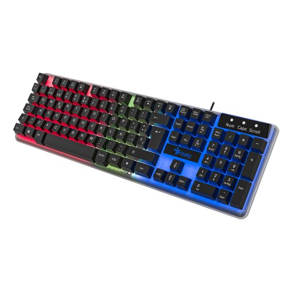 Stylos STTEALLED1T teclado Juego USB Español Transparente - Imagen 3