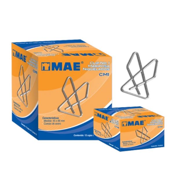 MAE CM1 pinzas sujetapapeles Acero