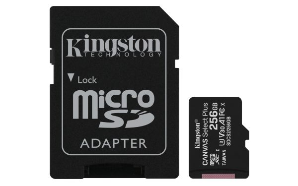 Kingston Technology Tarjeta micSDXC Canvas Select Plus 100R A1 C10 de 256 GB + ADP