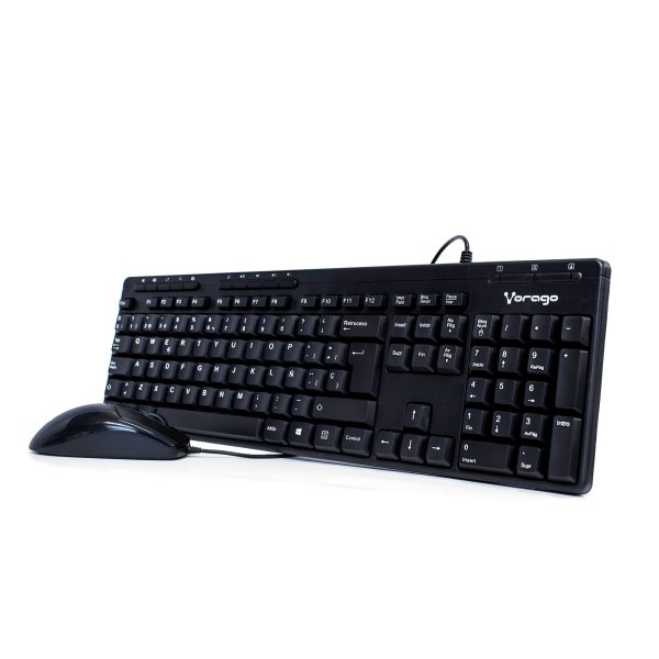 Vorago KM-104 teclado Ratón incluido Universal USB QWERTY Español Negro - Imagen 3