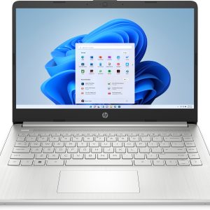 HP 14-dq0532la Intel® Celeron® N N4120 Computadora portátil 35.6 cm (14") HD 4 GB DDR4-SDRAM 128 GB SSD Wi-Fi 5 (802.11ac) Windows 11 Home Plata