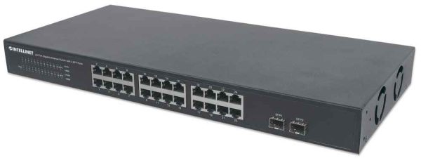 Intellinet Switch de 24 Puertos Gigabit Ethernet con 2 puertos SFP