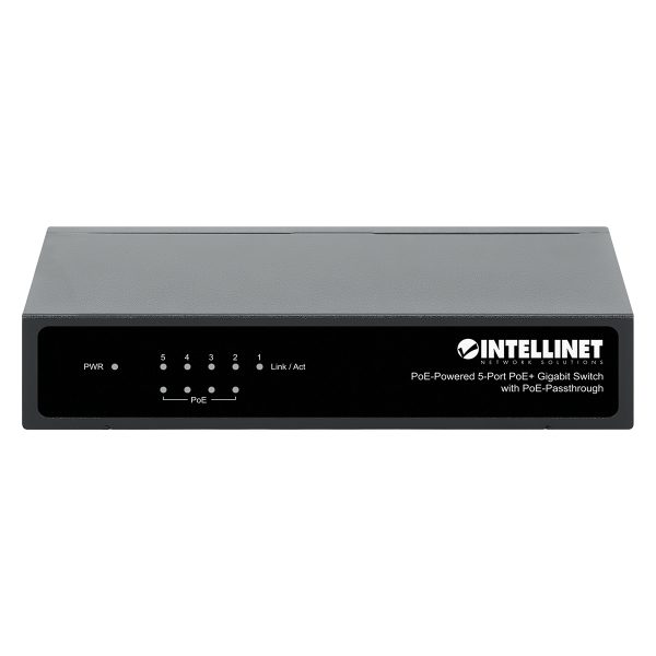 Intellinet PoE-Powered 5x Gigabit Gigabit Ethernet (10/100/1000) Energía sobre Ethernet (PoE) Negro - Imagen 2
