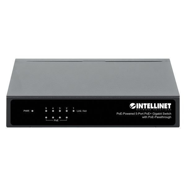 Intellinet PoE-Powered 5x Gigabit Gigabit Ethernet (10/100/1000) Energía sobre Ethernet (PoE) Negro - Imagen 4