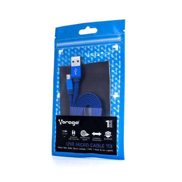 Vorago CAB-113 cable USB USB 2.0 1 m USB A Micro-USB B Azul - Imagen 4