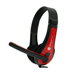 TechZone TZ15PCAUD audífono y auriculare Auriculares Alámbrico Diadema Llamadas/Música Negro, Rojo