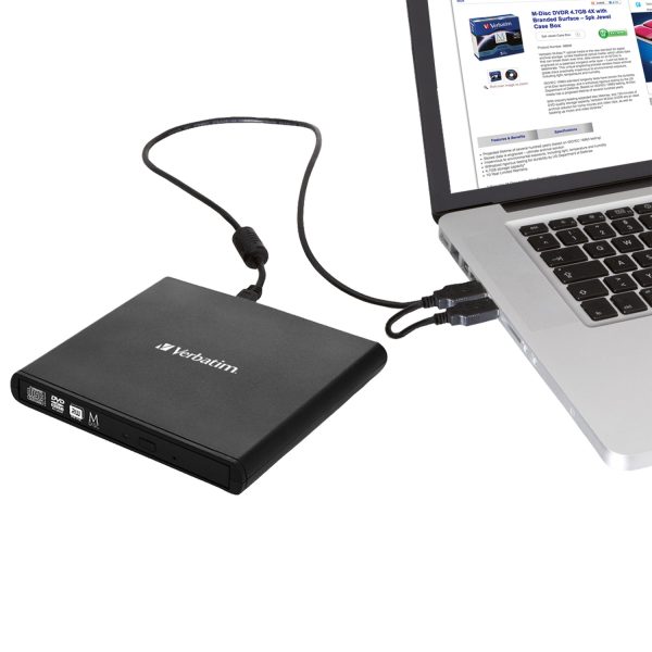 Verbatim Slimline CD/DVD unidad de disco óptico DVD-RW Negro - Imagen 3