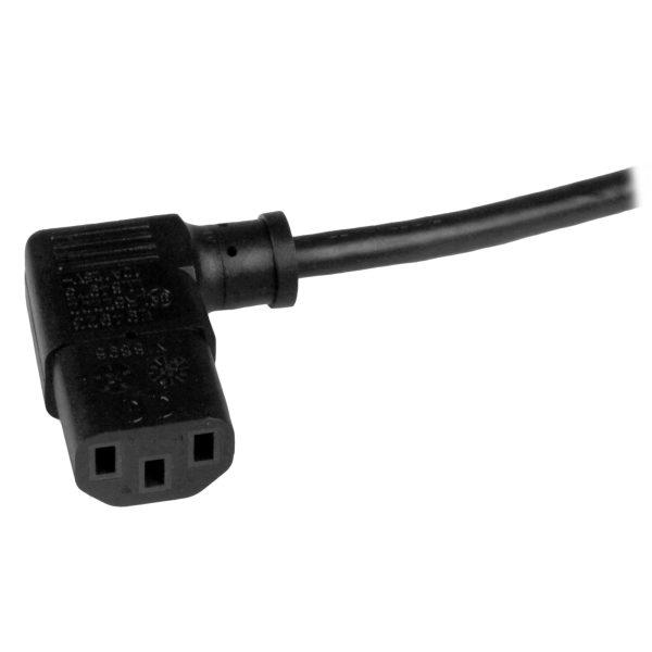 StarTech.com Cable de 1m de Alimentación de Computadora, Acodado en Ángulo Recto NEMA 5-15P a C13, 10A 125V, 18AWG, Cable de Corriente para Impresora, Computadora o Monitor, UL - Imagen 2