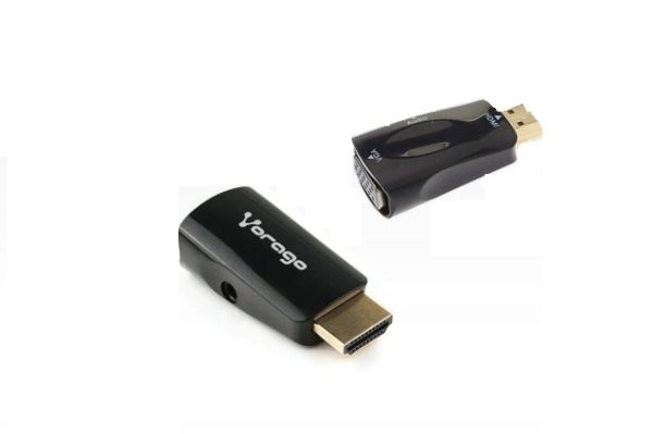Vorago ADP-208 cambiadores de género de cables HDMI VGA + audio (3.5mm) Negro - Imagen 2