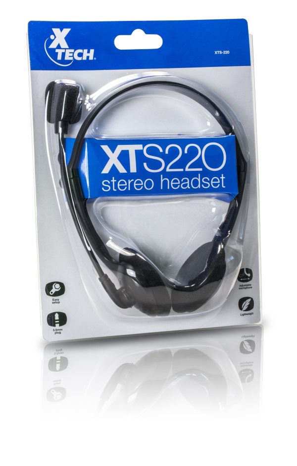 Xtech XTS-220 audífono y auriculare Auriculares Alámbrico Diadema Llamadas/Música Negro - Imagen 2