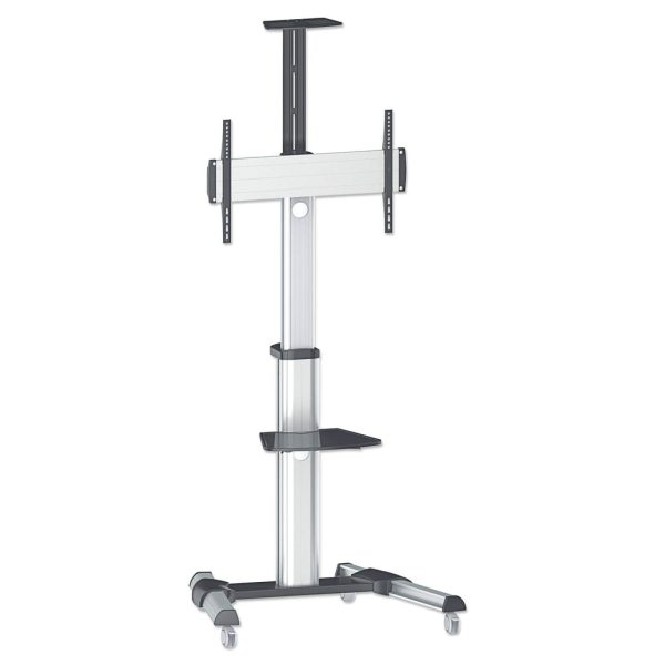 Manhattan Soporte para TV, de piso, tipo carrito, de alumino, con inclinación, pantallas planas de 37" a 70" de máximo 50 kg - Imagen 2