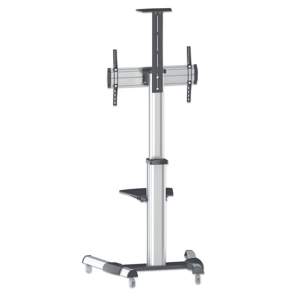 Manhattan Soporte para TV, de piso, tipo carrito, de alumino, con inclinación, pantallas planas de 37" a 70" de máximo 50 kg - Imagen 4