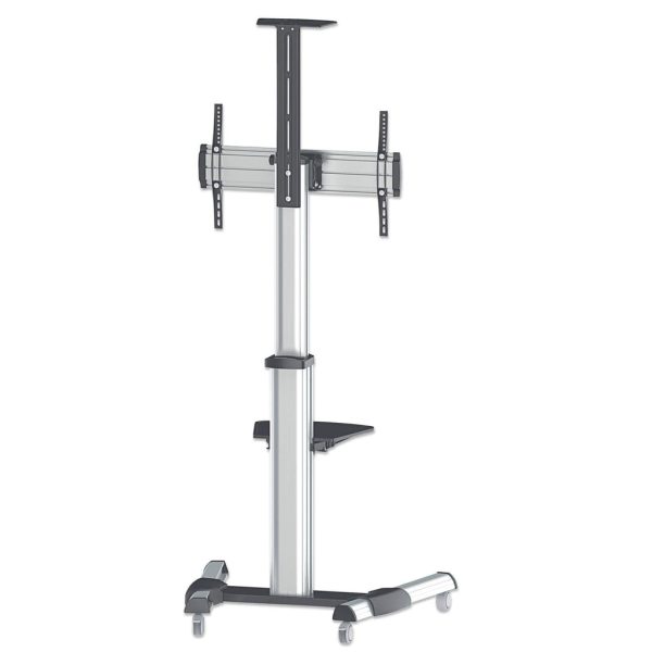 Manhattan Soporte para TV, de piso, tipo carrito, de alumino, con inclinación, pantallas planas de 37" a 70" de máximo 50 kg - Imagen 3