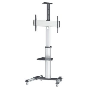 Manhattan Soporte para TV, de piso, tipo carrito, de alumino, con inclinación, pantallas planas de 37" a 70" de máximo 50 kg