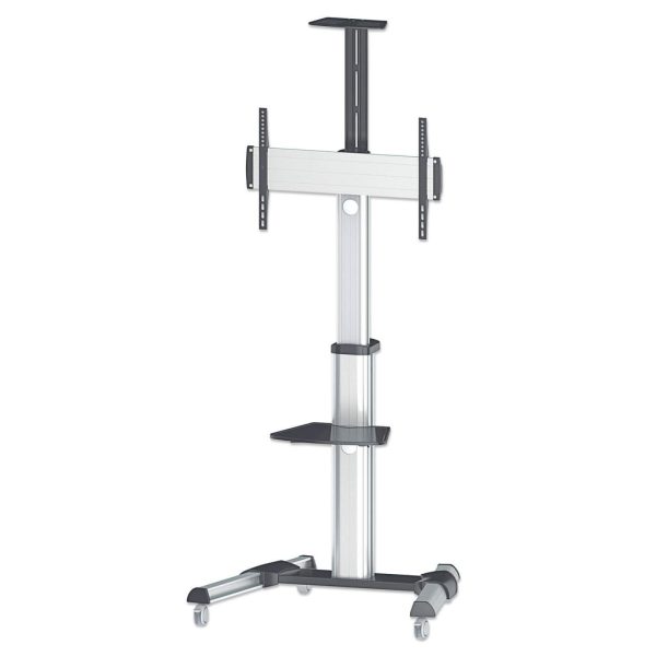 Manhattan Soporte para TV, de piso, tipo carrito, de alumino, con inclinación, pantallas planas de 37" a 70" de máximo 50 kg