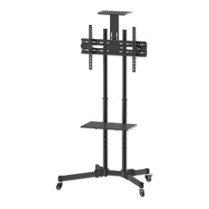 Manhattan Soporte para TV, de piso, tipo carrito, de acero, con inclinación, pantallas planas de 37" a 70" de máximo 50 kg