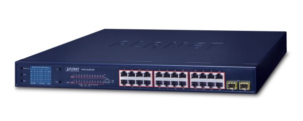 PLANET GSW-2620VHP dispositivo de redes No administrado Gigabit Ethernet (10/100/1000) Energía sobre Ethernet (PoE) 1U Azul - Imagen 2