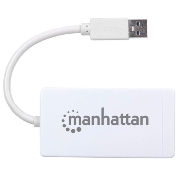 Manhattan Hub de 3 puertos USB 3.0 con Adaptador Gigabit Ethernet - Imagen 3