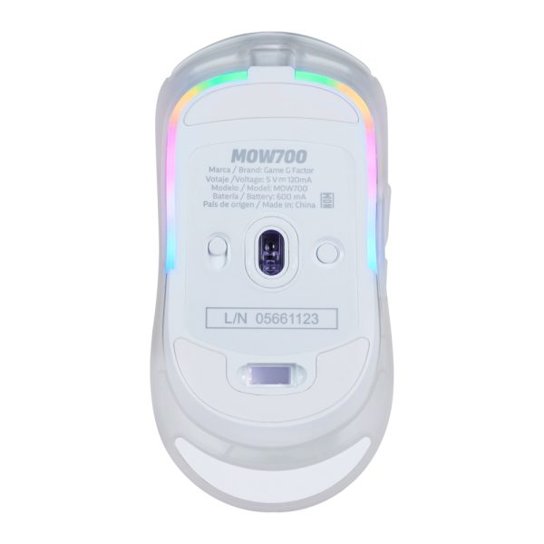 Game Factor MOW700-WH ratón Juego Ambidiestro RF Wireless + Bluetooth + USB Type-A 26000 DPI - Imagen 2