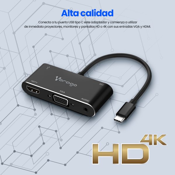 Vorago ADP-350 Adaptador gráfico USB Negro - Imagen 2