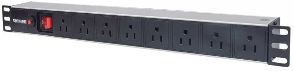 Intellinet Barra multicontacto con 8 salidas para montaje en 1U de rack de 19" - Tipo EU